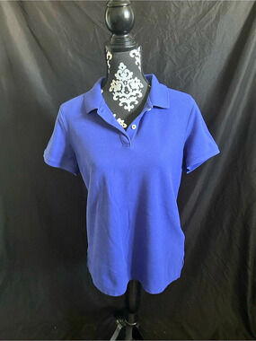 L.L.Bean Slightly Fitted Performance Polo in Blue Size Medium